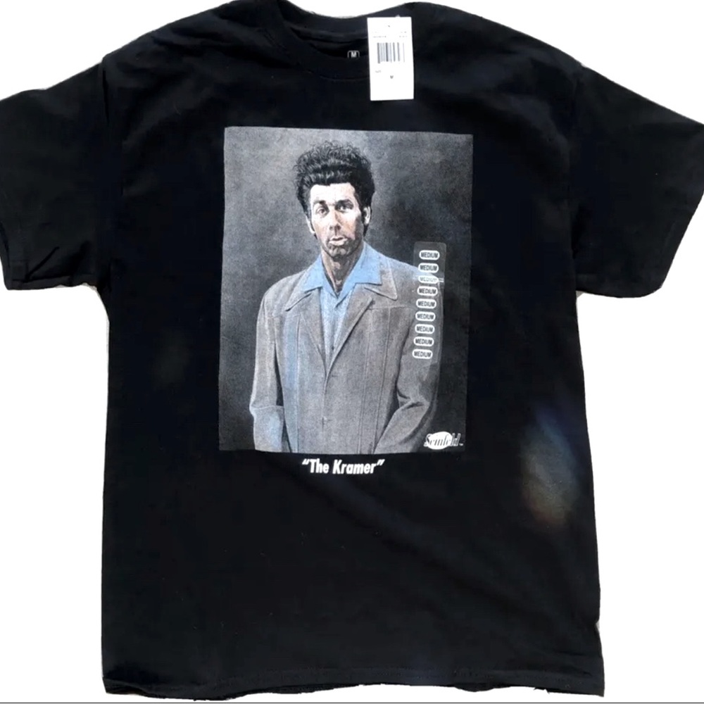 Seinfeld Ripple Junction The Kramer Portrait Shirt Black VTG Mens Large